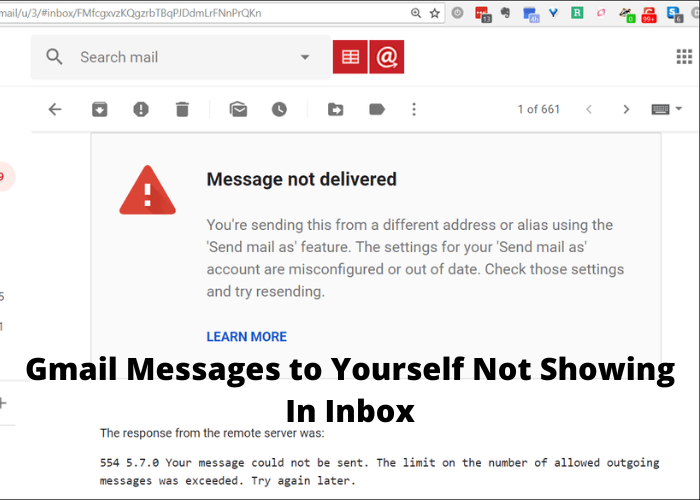 Gmail Messages to Yourself Not Showing In Inbox